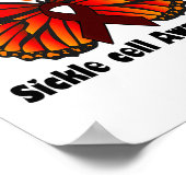 Butterfly Sickle Cell T-shirt Sickle Cell Awarenes Poster (Hoek)