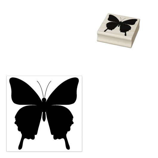 Butterfly Silhouette Art Rubber Stamp Rubberstempel (Gestempeld)