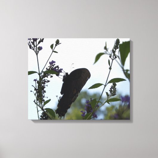 Butterfly Silhouette Canvas Afdruk (Voorkant)