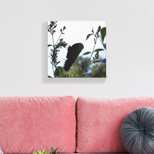 Butterfly Silhouette Canvas Afdruk (Insitu (Woonkamer))