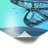 Butterfly Silhouette Foto Afdruk (Hoek)