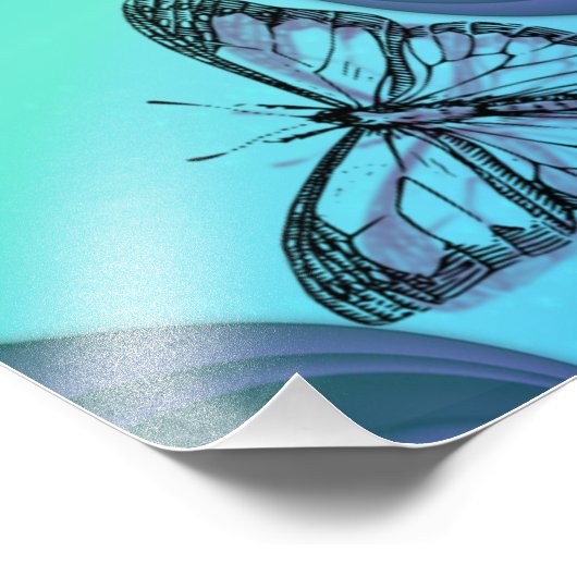 Butterfly Silhouette Foto Afdruk (Hoek)