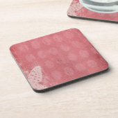 Butterfly Silhouette op Roze Grunge Onderzetter (Linkerzijde)