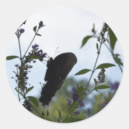 Butterfly Silhouette Ronde Sticker