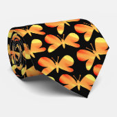 Butterfly Silhouettes - Flame on Black Stropdas (Opgerold)