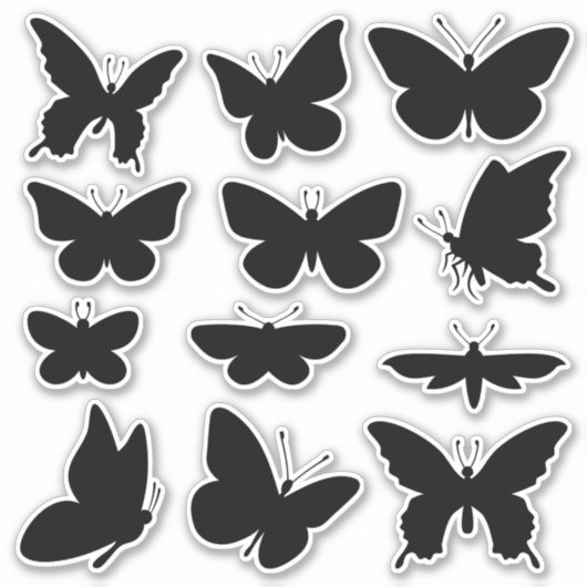 Butterfly Silhouettes Sticker Set (Voorkant)