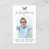 Butterfly Simple Photo Arch Memorial Prayer Card Visitekaartje (Voorkant)