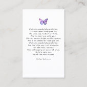 Butterfly Simple Photo Arch Memorial Prayer Card Visitekaartje (Achterkant)
