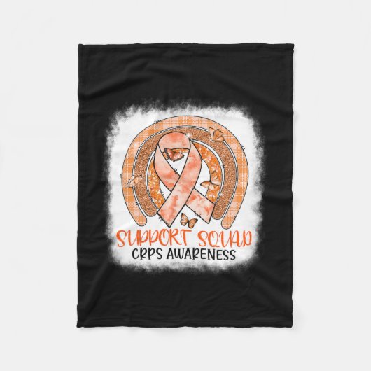 Butterfly Sinaasappel Rainbow Support Squad Crps A Fleece Deken (Voorkant)
