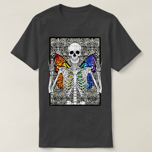 Butterfly Skeleton Fairycore Aesthetic T-shirt (Design voorkant)