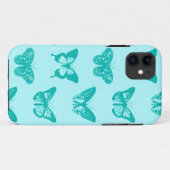 Butterfly sketch, aqua en turquoise Case-Mate iPhone case (Achterkant (horizontaal))