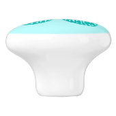 Butterfly sketch, aqua en turquoise keramische knop (Zijkant)