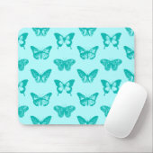 Butterfly sketch, aqua en turquoise muismat (Met muis)