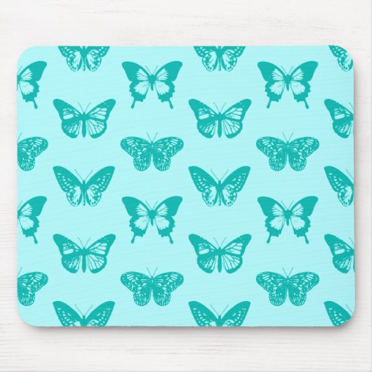 Butterfly sketch, aqua en turquoise muismat (Voorkant)