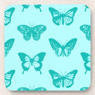Butterfly sketch, aqua en turquoise onderzetter
