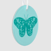 Butterfly sketch, aqua en turquoise ornament (voorkant)