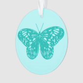 Butterfly sketch, aqua en turquoise ornament (voorkant)