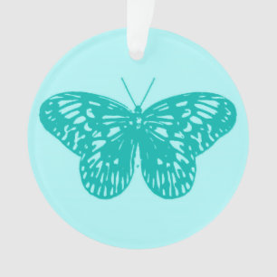 Butterfly sketch, aqua en turquoise ornament