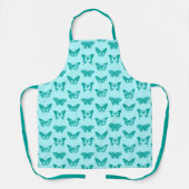 Butterfly sketch, Aqua en Turquoise Schort (Voorkant)