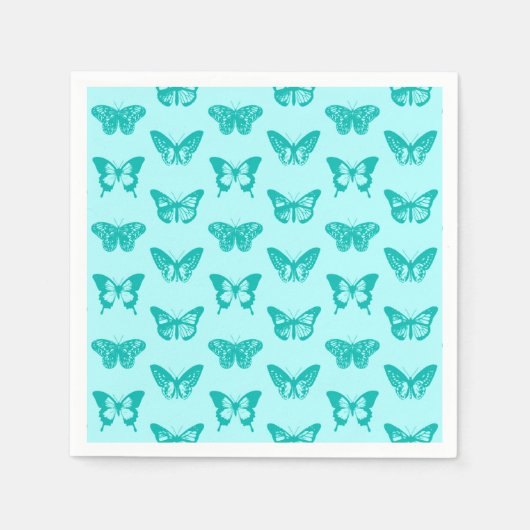 Butterfly sketch, aqua en turquoise servet (Voorkant)