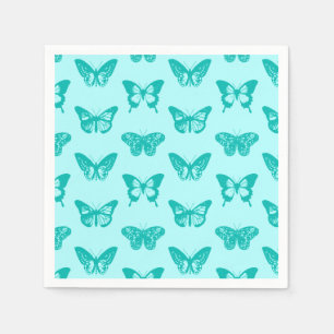 Butterfly sketch, aqua en turquoise servet