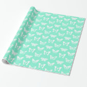 Butterfly sketch, aqua en white cadeaupapier (Uitgerold)