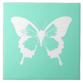 Butterfly sketch, aqua en white tegeltje (Voorkant)