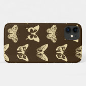 Butterfly sketch, beige op chocoladebruin Case-Mate iPhone case (Achterkant (horizontaal))