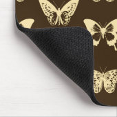 Butterfly sketch, beige op chocoladebruin muismat (Hoek)