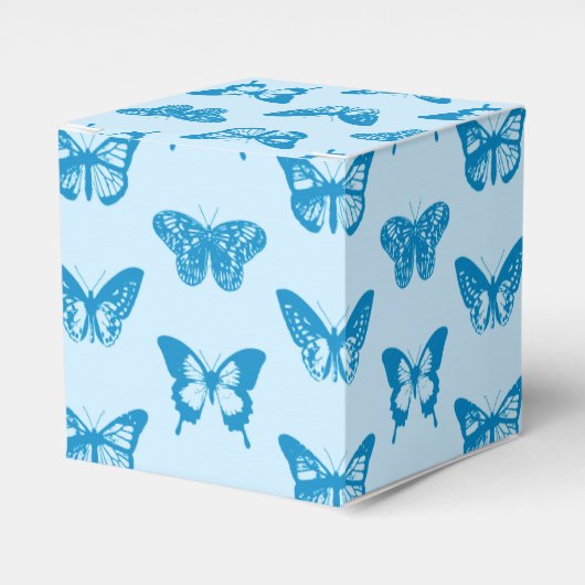 Butterfly sketch, cerulean and sky blue bedankdoosjes (Voorkant Zijde)