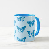 Butterfly sketch, cerulean and sky blue mok (Voorkant rechts)