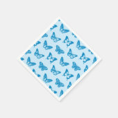 Butterfly sketch, cerulean and sky blue servetten (Hoek)