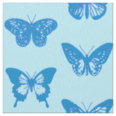 Butterfly sketch, cerulean and sky blue stof (Close Up)