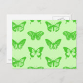 Butterfly sketch, kalkgroen briefkaart (Voorkant / Achterkant)