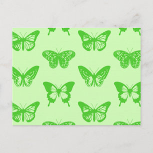 Butterfly sketch, kalkgroen briefkaart