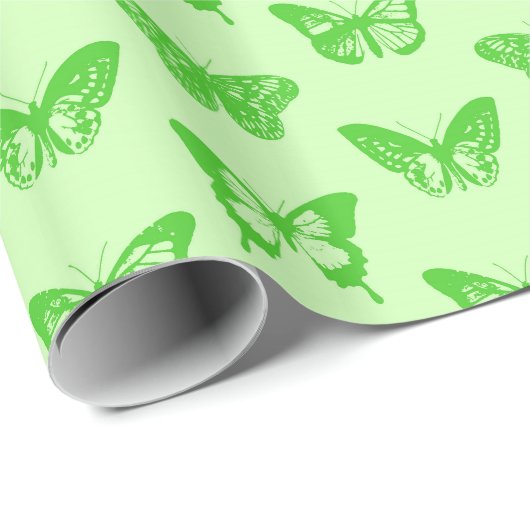 Butterfly sketch, kalkgroen cadeaupapier (Rol Hoek)