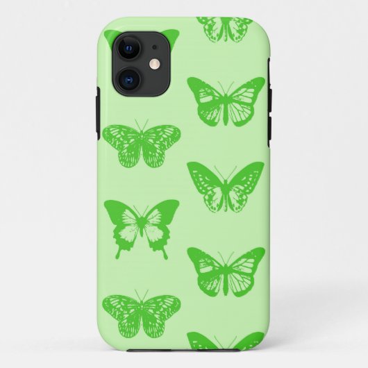 Butterfly sketch, kalkgroen Case-Mate iPhone case (Achterkant)