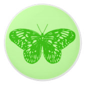 Butterfly sketch, kalkgroen keramische knop (Voorkant)