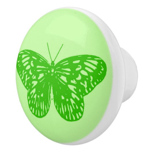 Butterfly sketch, kalkgroen keramische knop (Rechts)