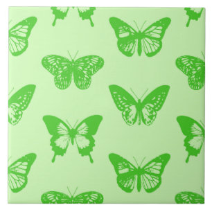 Butterfly sketch, kalkgroen tegeltje