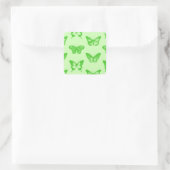 Butterfly sketch, kalkgroen vierkante sticker (Tas)