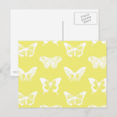Butterfly sketch, mosterdgoud en wit briefkaart (Voorkant / Achterkant)