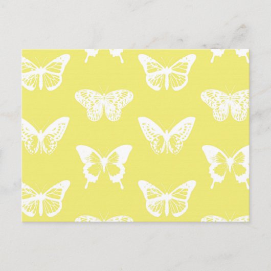 Butterfly sketch, mosterdgoud en wit briefkaart (Voorkant)