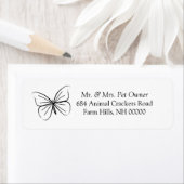 Butterfly Sketch Return Address Labels Stickers (Insitu)
