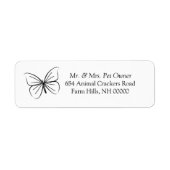 Butterfly Sketch Return Address Labels Stickers (Voorkant)