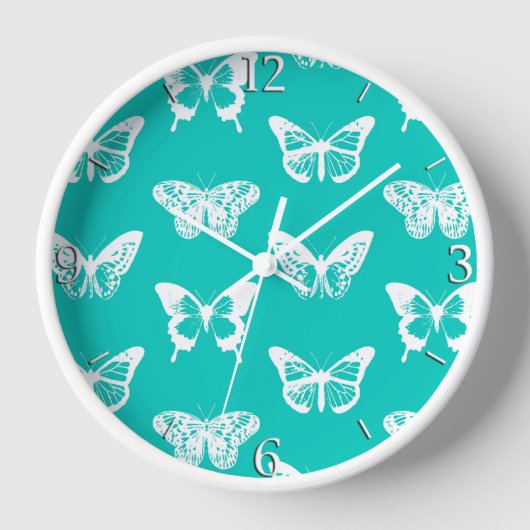 Butterfly sketch, turquoise en white (Voorkant)