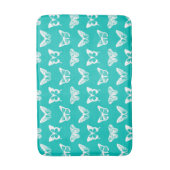 Butterfly sketch, turquoise en white badmat (Voorkant Verticaal)