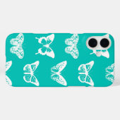 Butterfly sketch, turquoise en white Case-Mate iPhone case (Achterkant (horizontaal))