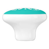 Butterfly sketch, turquoise en white keramische knop (Zijkant)