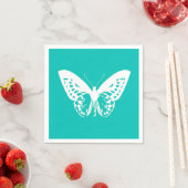 Butterfly sketch, turquoise en white servetten (Insitu)